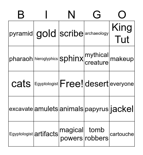 Dirt Detectives Review Game Bingo Card