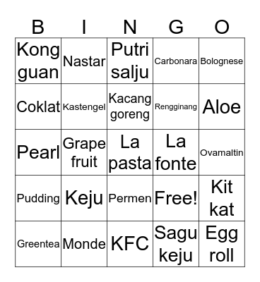 BINGO Card