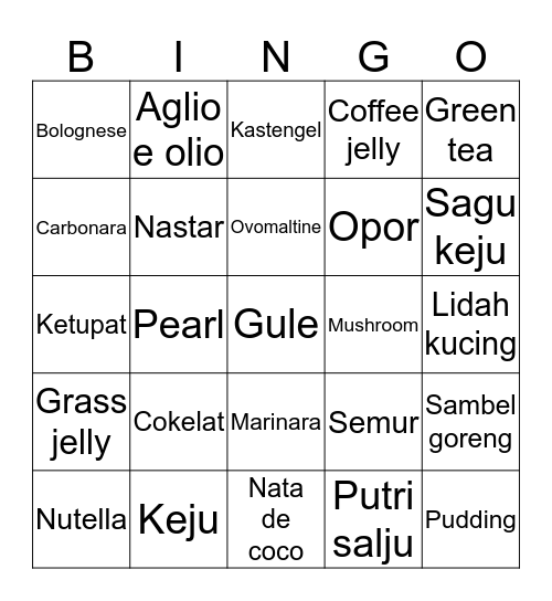 Goib Bingo Card
