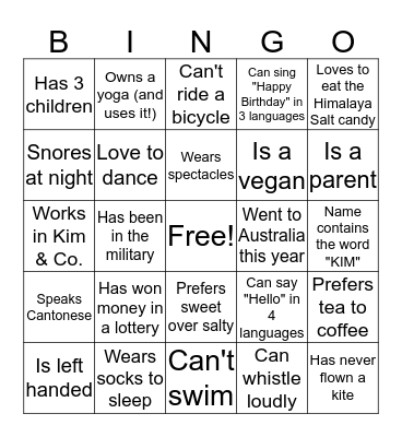 People Bingo (KNC edition) Bingo Card