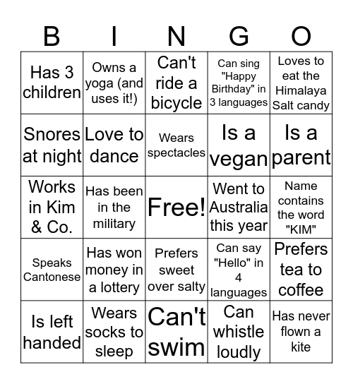 People Bingo (KNC edition) Bingo Card