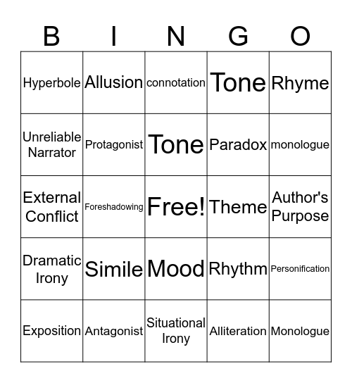 OG Bingo Card