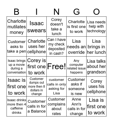 Okemos Bingo Card