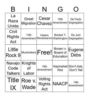 AHIIER Bingo Card