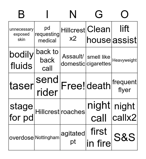 Trap House Bingo  Bingo Card