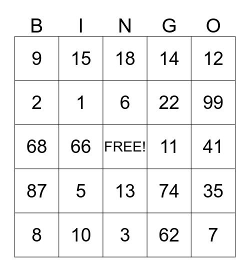 Valentine's Day Bingo Card