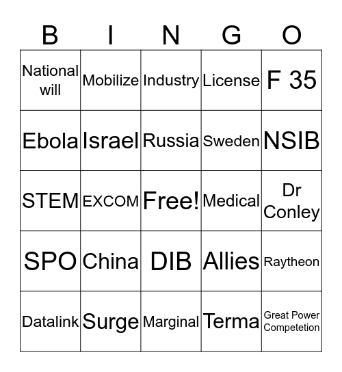 EW Bingo Card