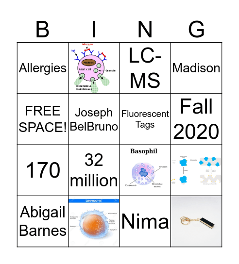 Allergy Amulet Bingo Card