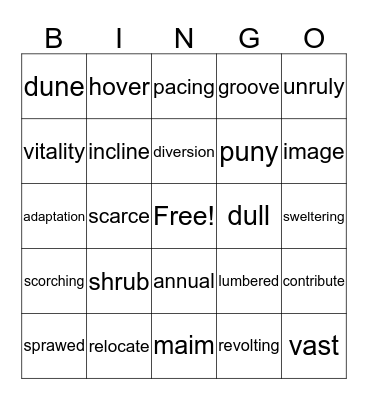 Fourth Grade Bingo Card
