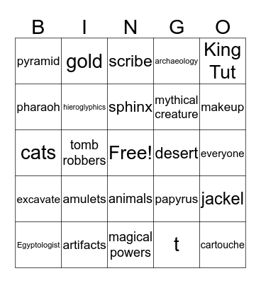 Dirt Detectives Review Game Bingo Card