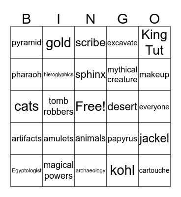 Dirt Detectives Review Game Bingo Card