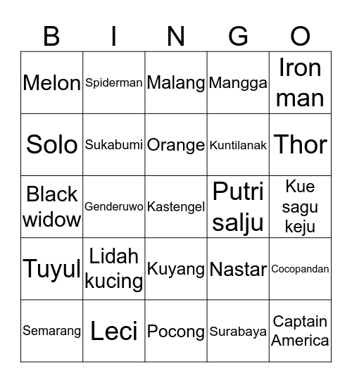 Bingo with Helle Bingo Card