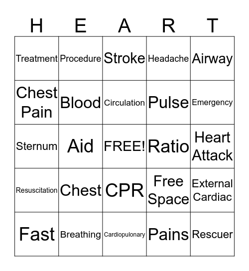 CPR Bingo Card