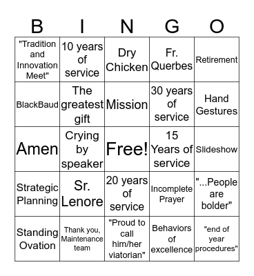 Final Bingo Card