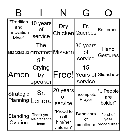 Final Bingo Card