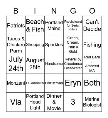 POLI & BRIAN BRIDAL Bingo Card