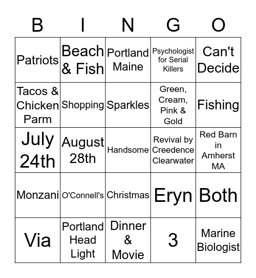 POLI & BRIAN BRIDAL Bingo Card