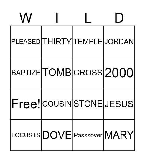 VBS 2019 Bingo Card