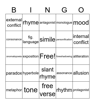 Lit Bingo Card