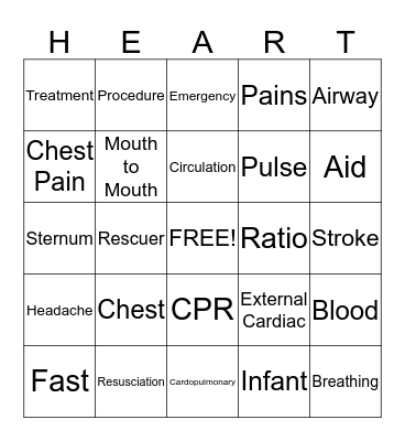 Bingo CPR Bingo Card