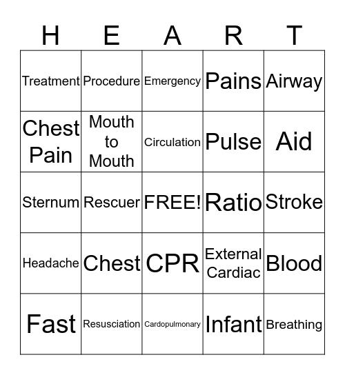 Bingo CPR Bingo Card