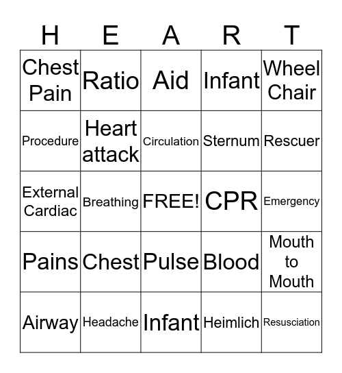 Bingo CPR Bingo Card