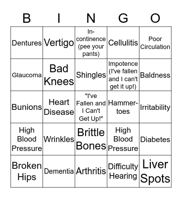 Lifeline Bingo Card