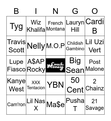 Couch Money Bingo Card