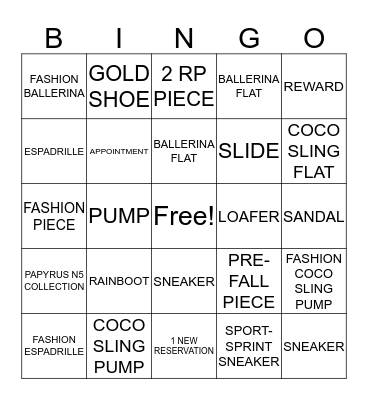 CHANEL  Bingo Card