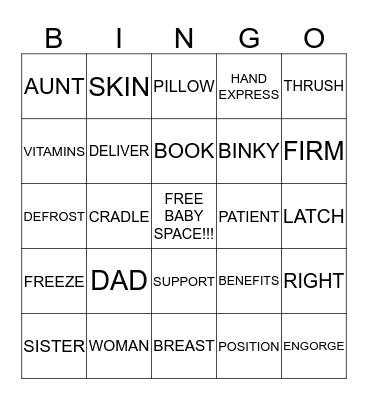 MOMMY BINGO Card