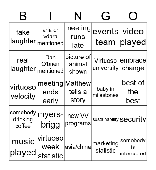 may staff meeting held in june Bingo Card