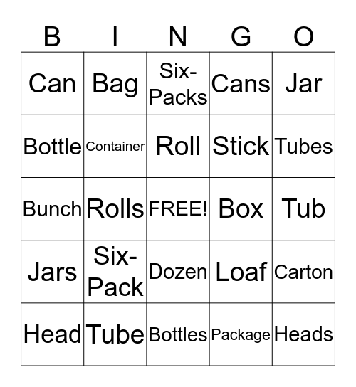 CHRISTINE Bingo Card