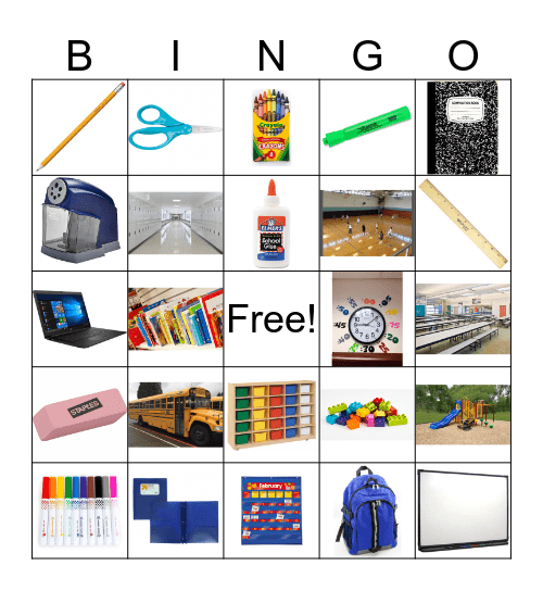 Back to School Vocabulary Bingo Card