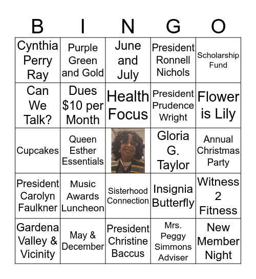 SISTERHOOD Bingo Card