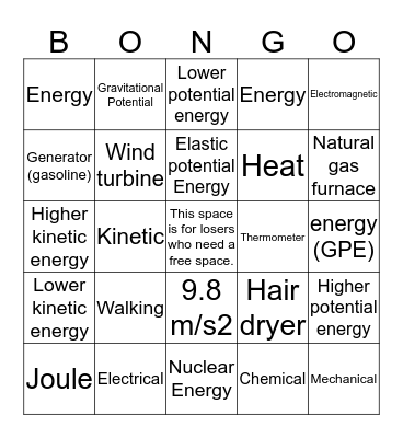 Bongo Bingo Card