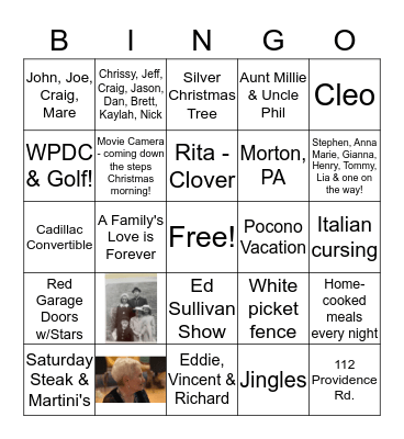 Napolitano Bingo Card