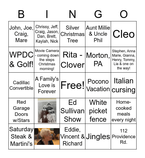 Napolitano Bingo Card