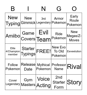 Sword and Shield 6/5/19 Direct Bingo Card