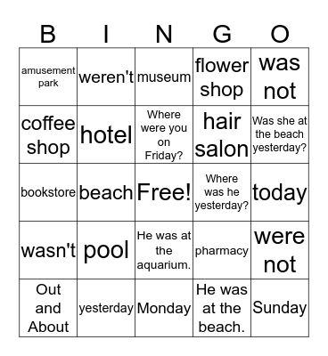 Unit 7 1 & 2  Bingo Card