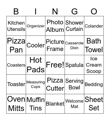 Bridal Bingo Card