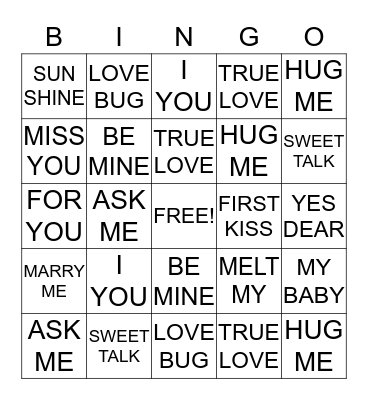 ANNE MICHAEL'S VALENTINE PARTY Bingo Card
