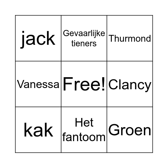 De overlevenden Bingo Card