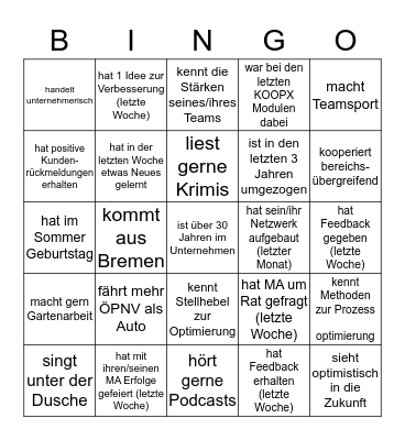 Test Bingo Card