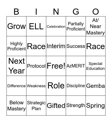 Data & 90 Day Plan Bingo Card
