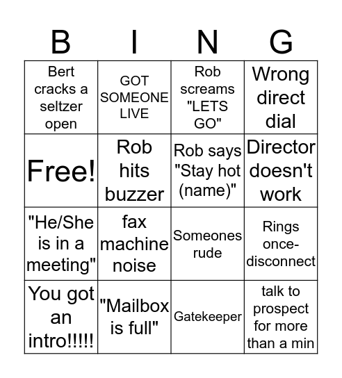 CALL BLOCK - Pam leads!!!! Bingo Card