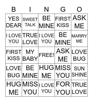 ANNE MICHAEL'S VALENTINE PARTY Bingo Card