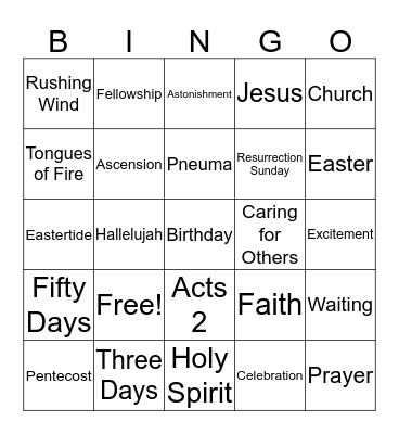 Pneuma BINGO Card