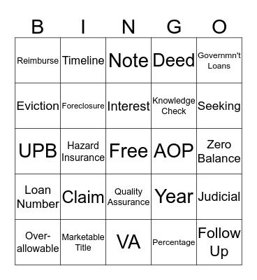 Bookloss Bingo Card