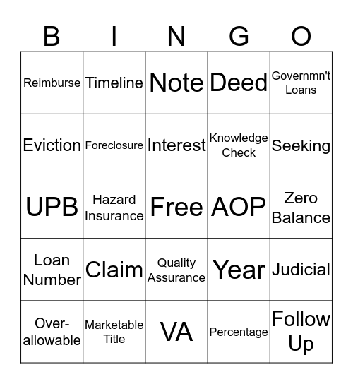 Bookloss Bingo Card