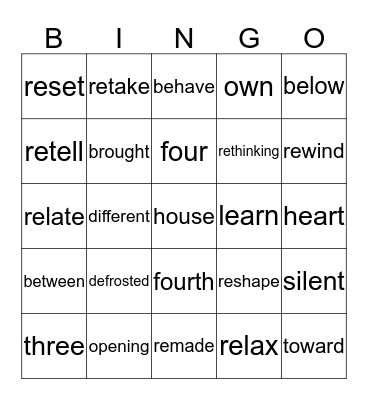 5.2 BINGO Card